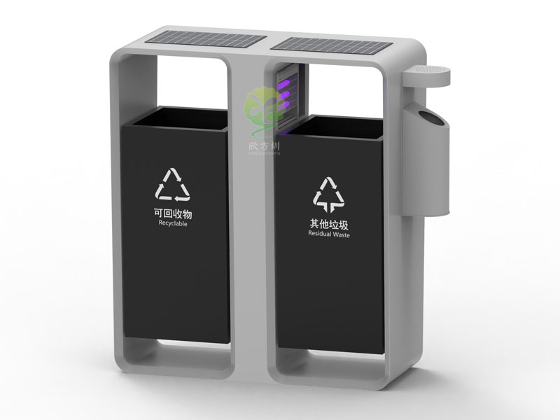 太陽能滅蚊燈垃圾桶智慧城市戶外滅蚊不銹鋼果皮箱